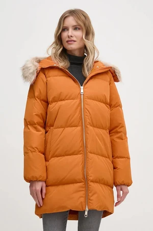 Péřová bunda Tommy Hilfiger dámská, oranžová barva, zimní, WW0WW42743