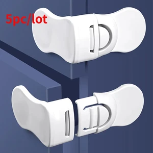 Baby Safety Drawer Lock Anti-Pinching Hand Cabinet Drawer Locks Plastic White Safety Buckle for Children Kids Protection