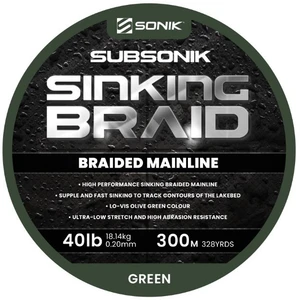 Sonik šňůra subsonik sinking braid green 0,20 mm 18,14 kg - 300 m