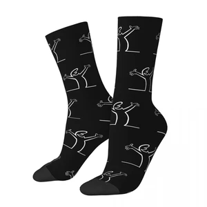 Retro La Linea Soccer Socks Polyester Long Socks for Unisex Sweat Absorbing