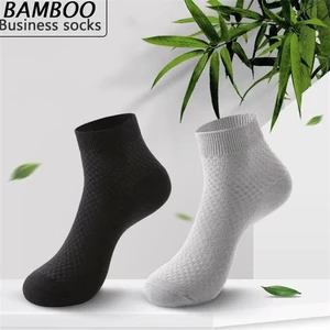 5pairs/Lot Men's Socks Bamboo Fiber Socks Business Short Ankle Socks Breathable Comfortable Soft Men's Socks High Quality Bamboo