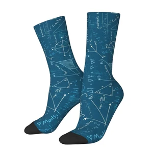 Fun Mens Mathematics Formulas Math Dress Socks Unisex Warm Breathbale 3D Printing Science Geek Teacher Gift Crew Socks