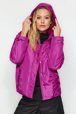 Trendyol Fuchsia Fitted Hooded Water Repellent Jacket