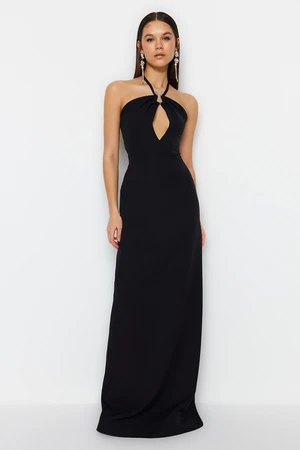 Trendyol Black Evening Dress With Accessory Detail