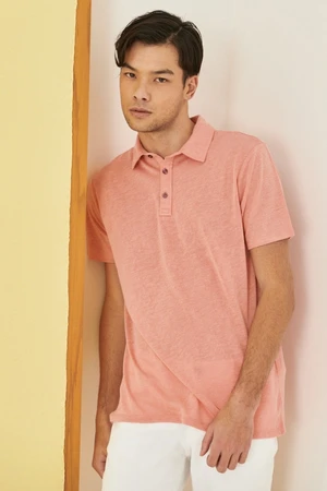 ALTINYILDIZ CLASSICS Men's Dry Rose Slim Fit Slim Fit Polo Neck Plain Casual T-Shirt.