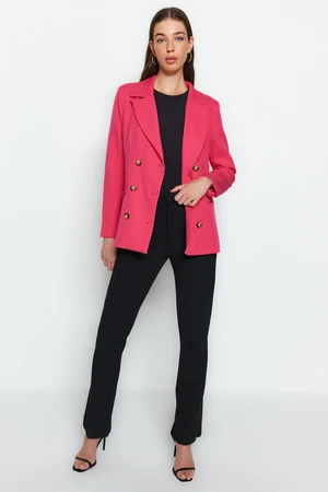 Trendyol Pink Regular Lined Double Breasted Blazer with Closure