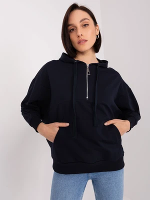 Navy Blue Women's Kangaroo Sweatshirt