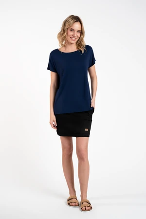 Women's blouse Ksenia with short sleeves - navy blue