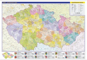 Česko – administrativní nástěnná mapa