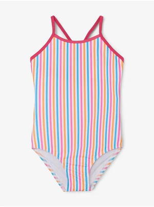 White Girly Striped Swimwear name it Ziza - Girls