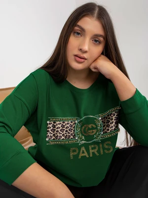 Women's dark green blouse with jelly