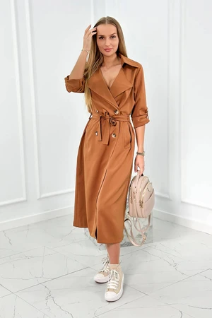 Coat with tie at the waist Camel