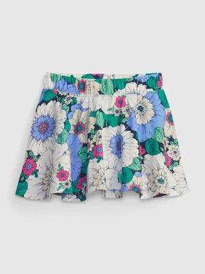 White-Blue Girly Floral Short Skirt GAP