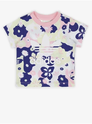 Blue and white girly floral T-shirt adidas Originals - Girls