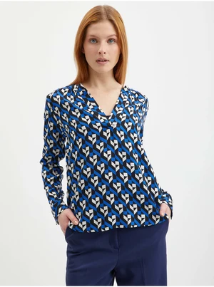 Orsay Blue Ladies Patterned Blouse - Women