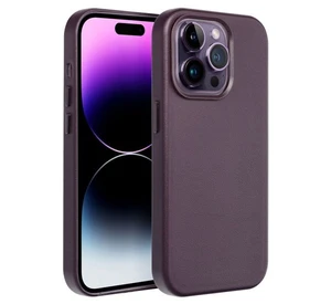 Ochranný kožený kryt Mag Cover pro Apple iPhone 14 Pro Max, tmavě fialová