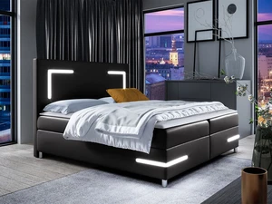 Moderní boxspring Devos 160x200, černá eko kůže Soft