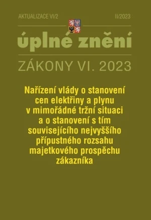 Aktualizace VI/2 2023 Elektřina a plyn, Nařízení vlády o stanovení cen elektřiny a plynu v mimořádné tržní situaci