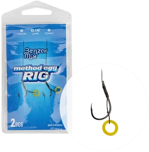 Benzar mix náväzec braided method egg rig 8,5 cm 2 ks - háčik 8