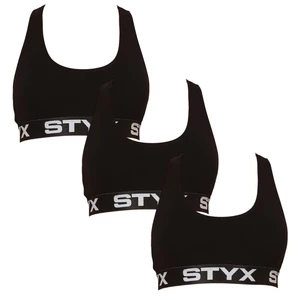 3PACK women's bra Styx sport black