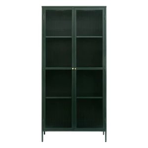 Ciemnozielona metalowa witryna 90x190 cm Bronco – Unique Furniture