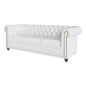 Biała sofa z imitacji skóry 203 cm York – Ropez