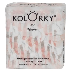 KOLORKY DAY Jednorazové EKO plienky kvety L (8-13 kg) 19 kusov