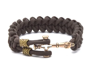 Cordell Stylový paracord náramek Wolf Cross Bronze