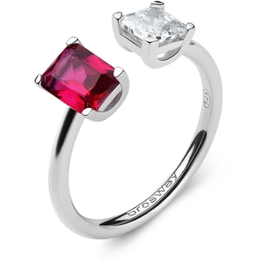 Brosway Elegantný otvorený prsteň Fancy Passion Ruby FPR10 50 mm