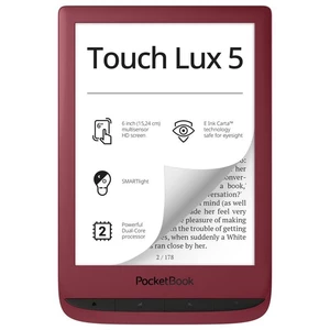 Čítačka kníh Pocket Book 628 Touch Lux 5 (PB628-R-WW) červená čítačka kníh • 6 "uhlopriečka • E-ink dotykový displej • interná pamäť 8 GB • microSD sl