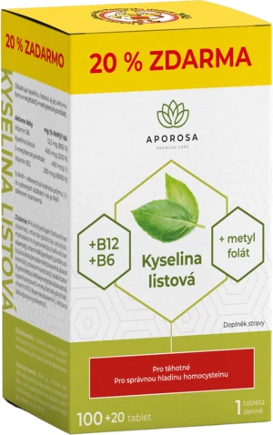 APOROSA Kyselina listová +B12, +B6, 120 tablet