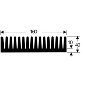 Lisovaný chladič Fischer Elektronik SK 85 100 SA, 0.85 K/W, (d x š x v) 100 x 160 x 40 mm