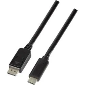 USB / DisplayPort kabel LogiLink [1x USB 2.0 zástrčka C - 1x zástrčka DisplayPort] černá 3.00 m