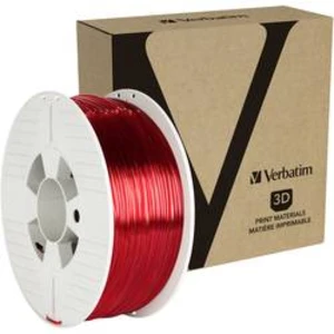 Vlákno pro 3D tiskárny Verbatim 55062, PETG plast, 2.85 mm, 1 kg, červená (transparentní)