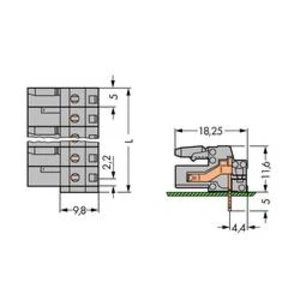 Zásuvkový konektor do DPS WAGO 232-250, 101.50 mm, pólů 20, rozteč 5 mm, 10 ks