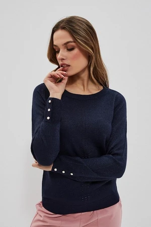 Sweater with metal thread