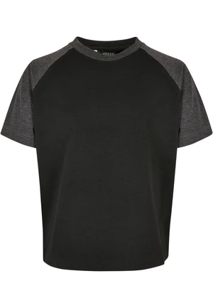 Boys Raglan Contrast Tee Black/Charcoal