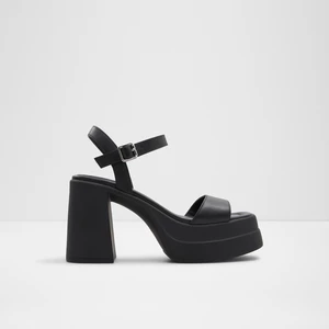 Black women's leather sandals with high heels Aldo Taina