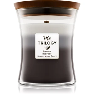 Woodwick Trilogy Warm Woods vonná sviečka s dreveným knotom 275 g