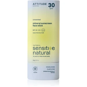 Attitude Sensitive Natural Face stick minerálny krém na opaľovanie v tyčinke pre citlivú pleť 20 g