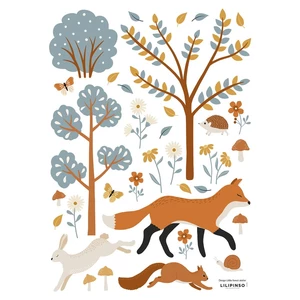 Naklejki dziecięce 30x42 cm Woodland Animals & Fox – Lilipinso