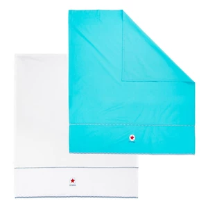 Niebiesko-biały zestaw 2 dziecięcych prześcieradeł Tiseco Home Studio, 80x100 cm
