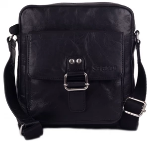 SEGALI Pánska kožená crossbody taška 3289 Black