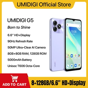 [World Premiere] UMIDIGI G5 Smartphone, Android 13 , 8GB RAM 128GB ROM, 50MP Camera, 5000mAh Battery, Dual SIM 4G Cellphone