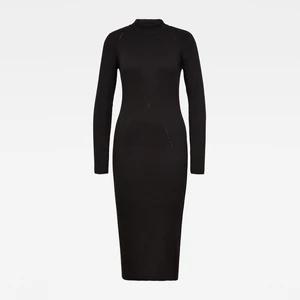 G-STAR Dress - Plated lynn dress mock slim knit wm black