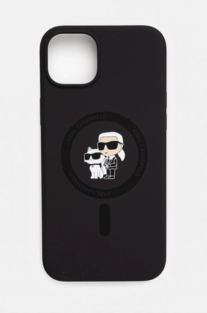 Obal na mobil Karl Lagerfeld iPhone 15 Plus / 14 Plus 6.7 čierna farba, KLHMP15MSCMKCRHK