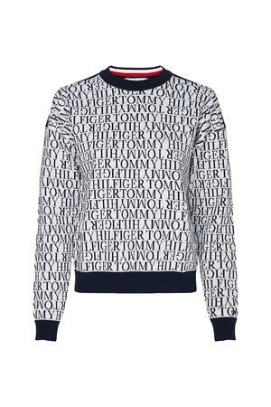 Tommy Hilfiger Sweater - NESSY SCRIPT AOJ C-NK SWT LS white