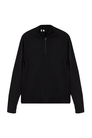 Trendyol Black Slim Fit/Fits the Body Zippered Sports Sweatshirt