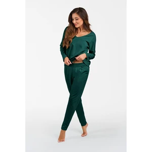 Karina Women's Long-Sleeved Tracksuit, Long Pants - Green