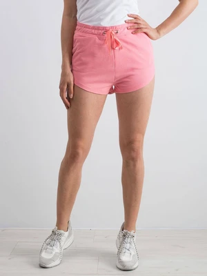 Knitted shorts with pockets pink